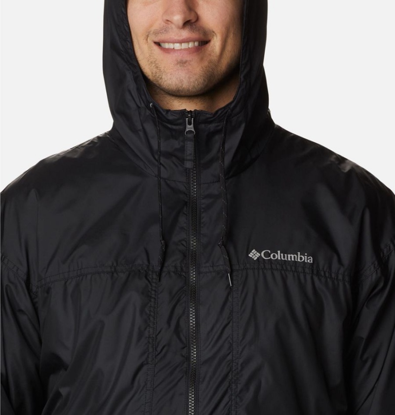 Black Men's Columbia Flash Challenger Lined Windbreaker | LGYCR-9856