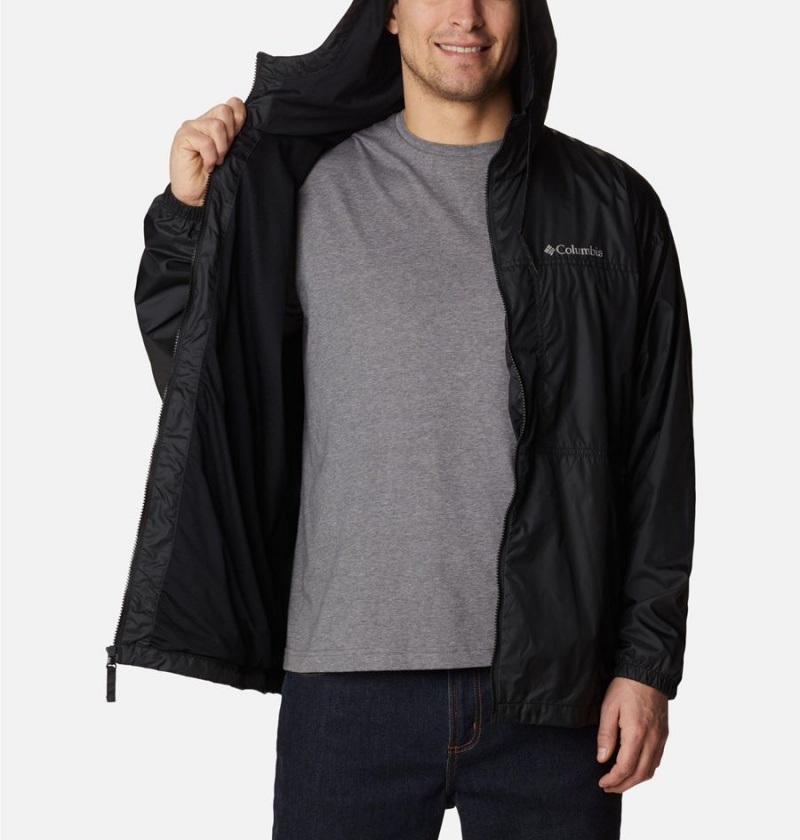 Black Men's Columbia Flash Challenger Lined Windbreaker | LGYCR-9856