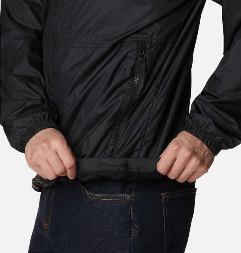 Black Men's Columbia Flash Challenger Lined Windbreaker | LGYCR-9856