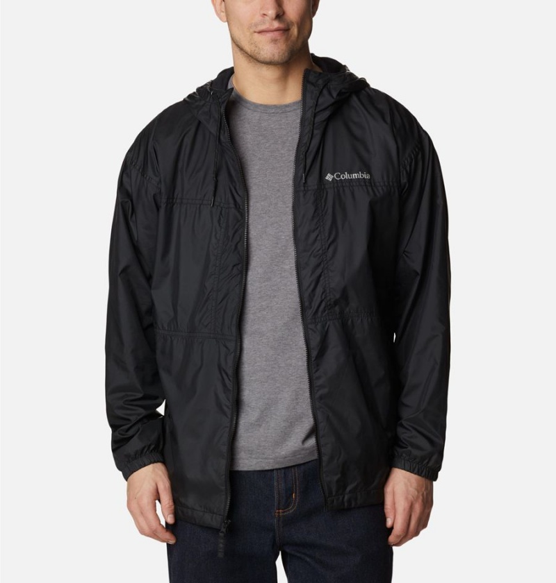 Black Men's Columbia Flash Challenger Lined Windbreaker | LGYCR-9856