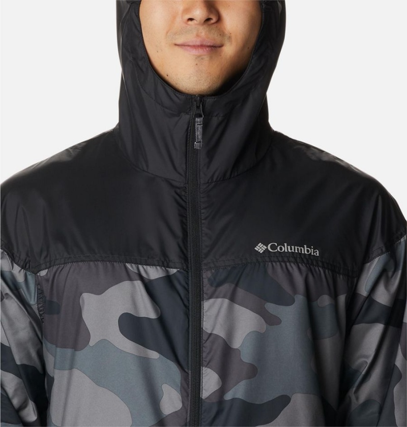 Black Men's Columbia Flash Challenger Novelty Jacket Windbreaker | ISTBL-7089