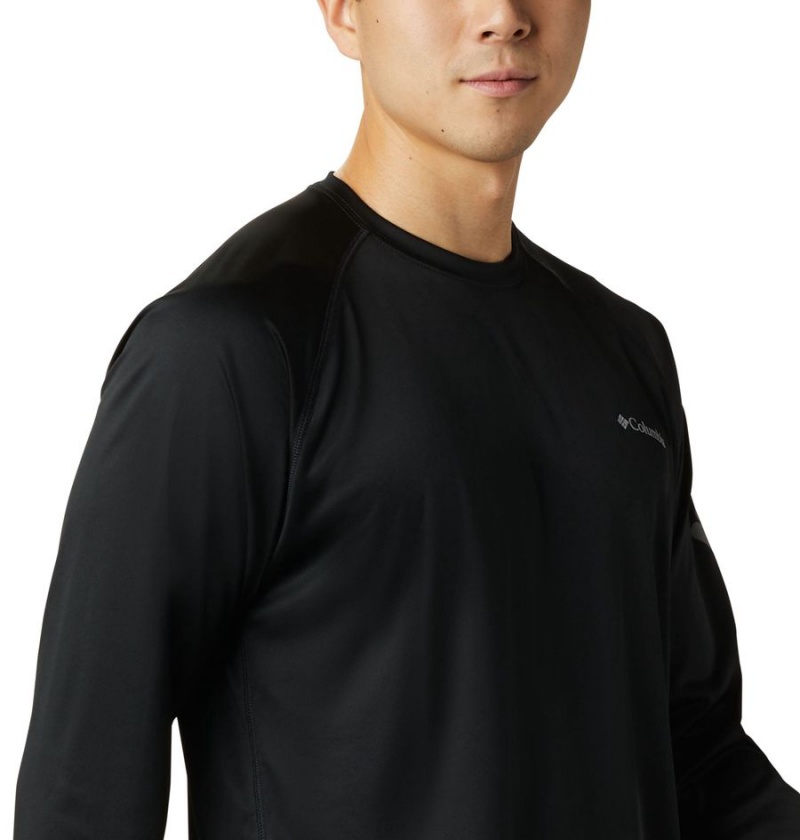 Black Men's Columbia Fork Stream Long Sleeve T-Shirt | ZWRUT-0928