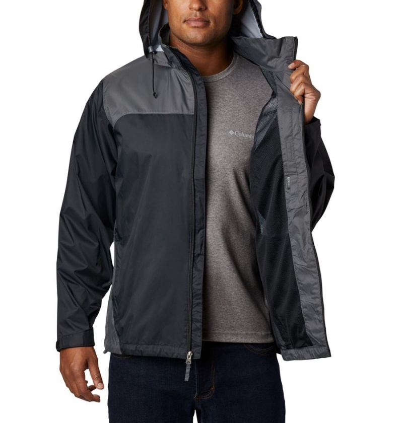 Black Men's Columbia Glennaker Lake Rain Jacket | AWPHS-7523