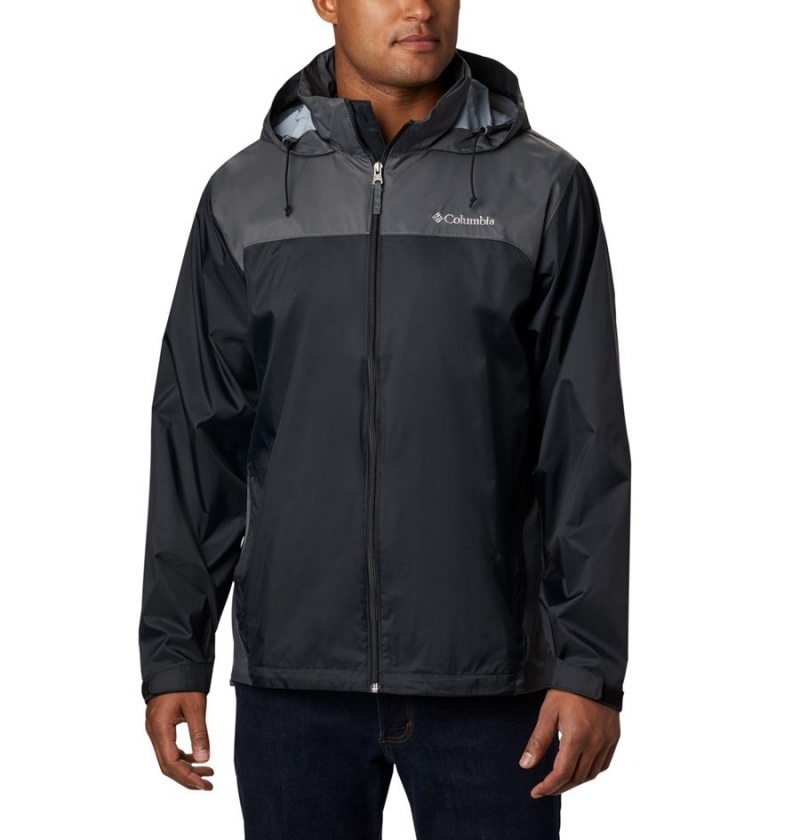 Black Men\'s Columbia Glennaker Lake Rain Jacket | AWPHS-7523