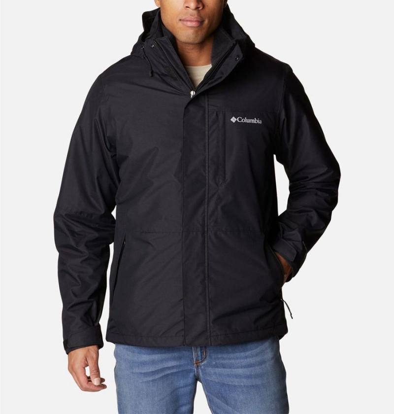 Black Men\'s Columbia Gulfport Interchange 3 In 1 Jackets | GMUWJ-2964