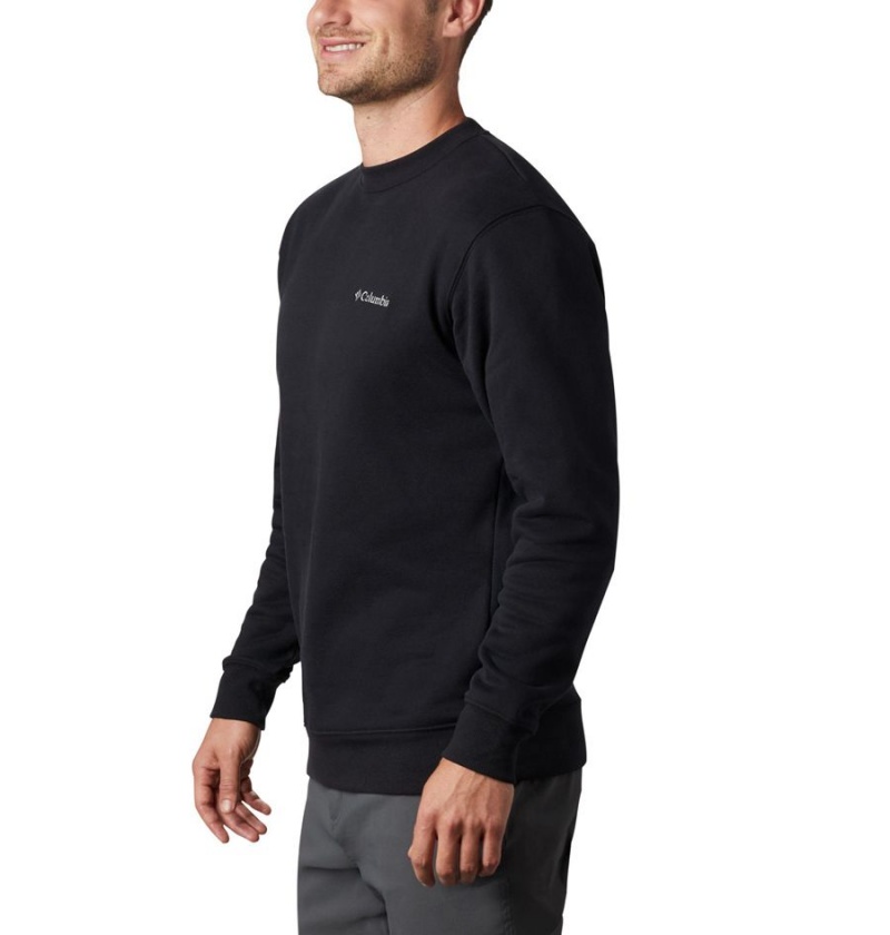 Black Men's Columbia Hart Mountain II Crew Sweatshirt | WQFJH-6480