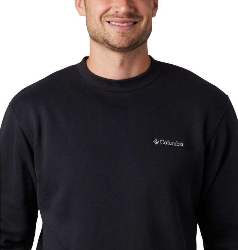 Black Men's Columbia Hart Mountain II Crew Sweatshirt | WQFJH-6480