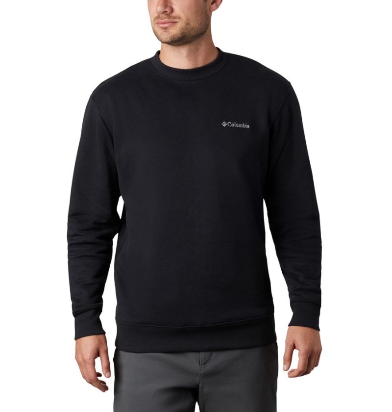 Black Men\'s Columbia Hart Mountain II Crew Sweatshirt | WQFJH-6480