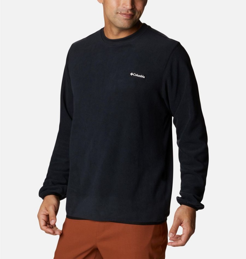 Black Men's Columbia Haven Hills Fleece Crew Pullover | AGLKR-7142