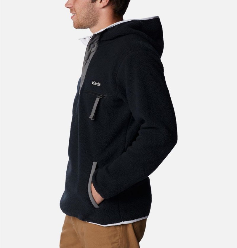 Black Men's Columbia Helvetia Sherpa Fleece Hoodie | BMEPC-7510