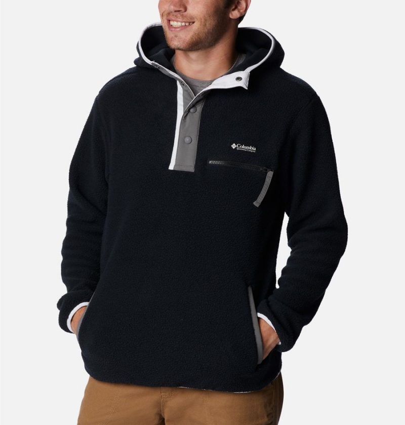 Black Men's Columbia Helvetia Sherpa Fleece Hoodie | BMEPC-7510