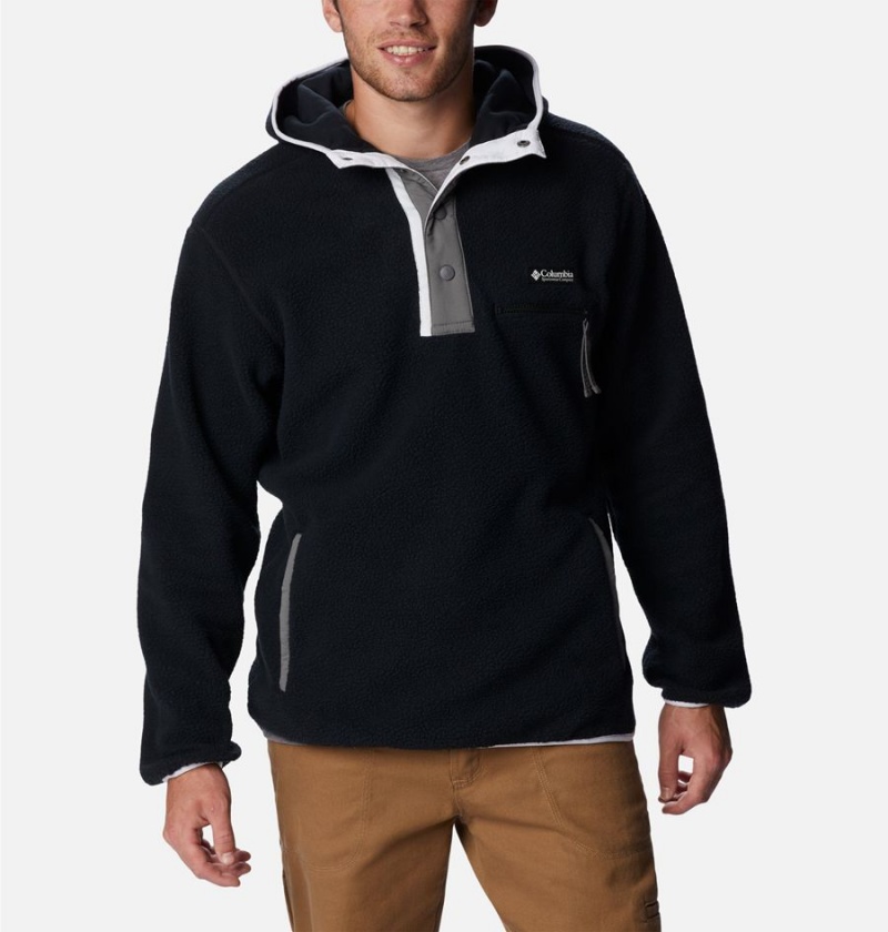 Black Men\'s Columbia Helvetia Sherpa Fleece Hoodie | BMEPC-7510