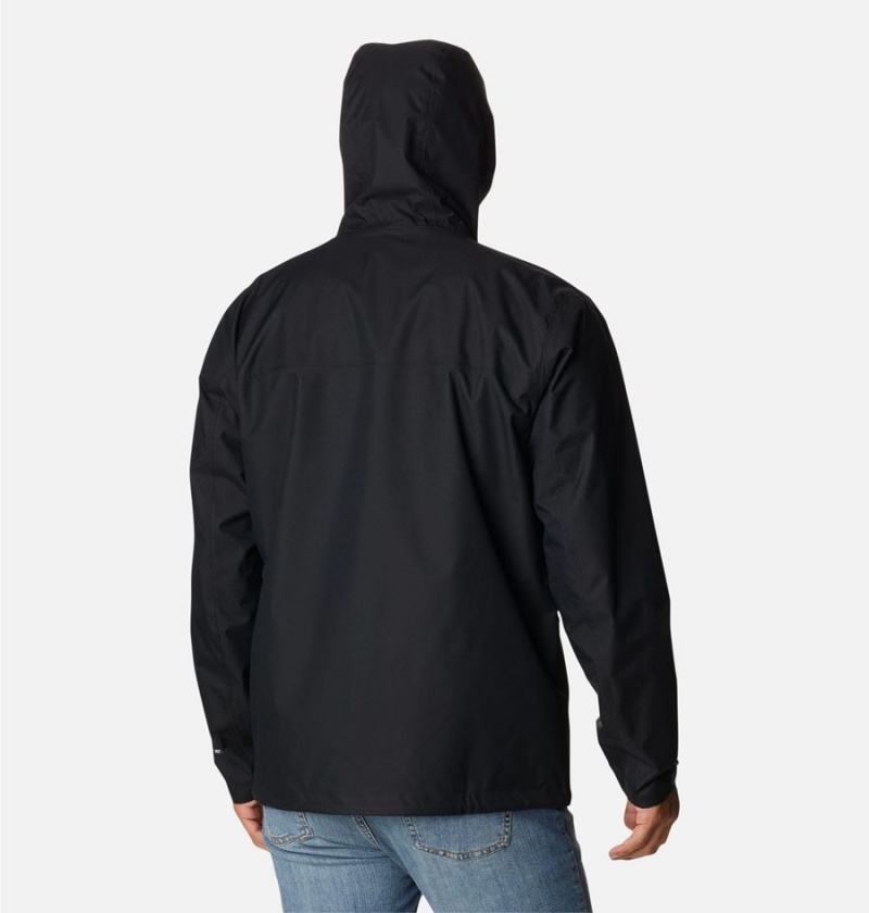 Black Men's Columbia Hikebound Rain Jacket | TKNUX-5214