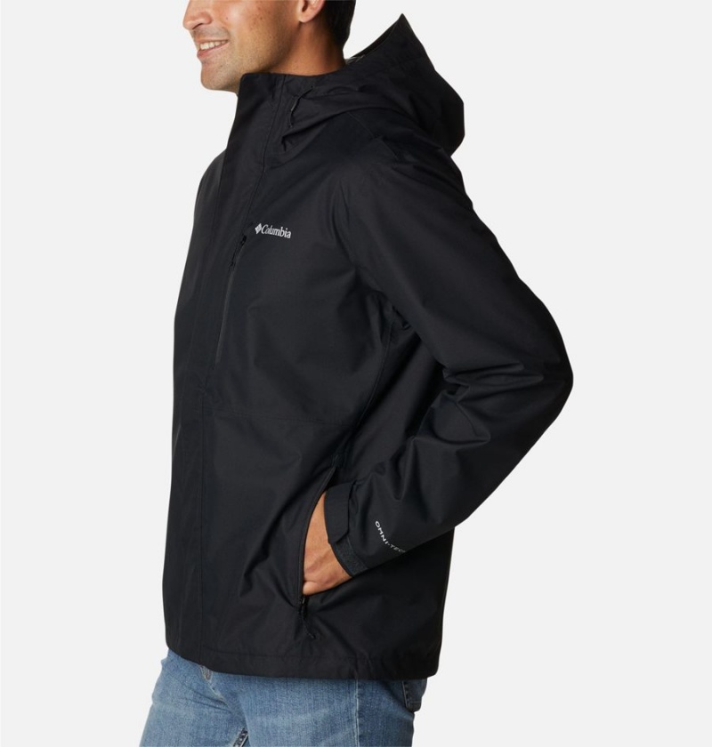 Black Men's Columbia Hikebound Rain Jacket | TKNUX-5214