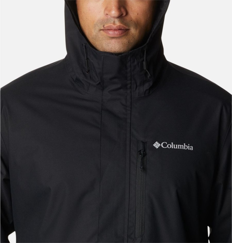 Black Men's Columbia Hikebound Rain Jacket | TKNUX-5214