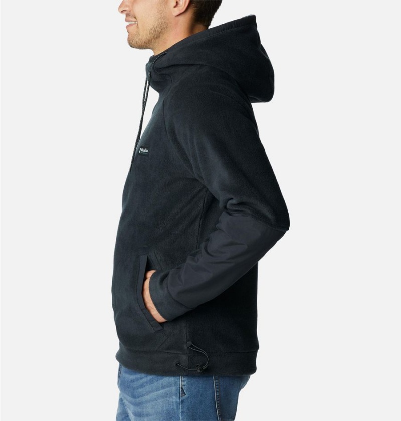 Black Men's Columbia Hunterdon Fleece Hoodie | BKZEM-8142