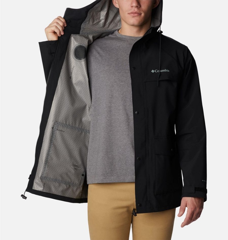 Black Men's Columbia Ibex II Shell Rain Jacket | LMVAY-1394