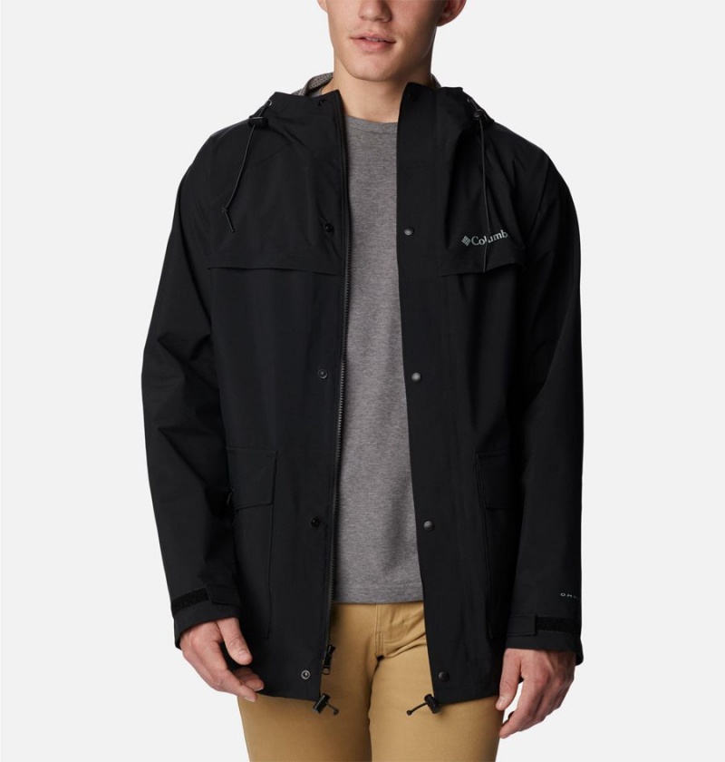 Black Men's Columbia Ibex II Shell Rain Jacket | LMVAY-1394