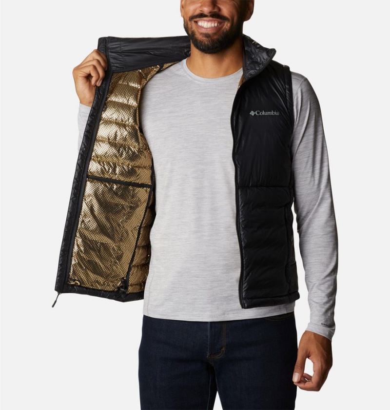 Black Men's Columbia Infinity Summit Omni Heat Infinity Double Wall Down Vest | OEAYJ-8625