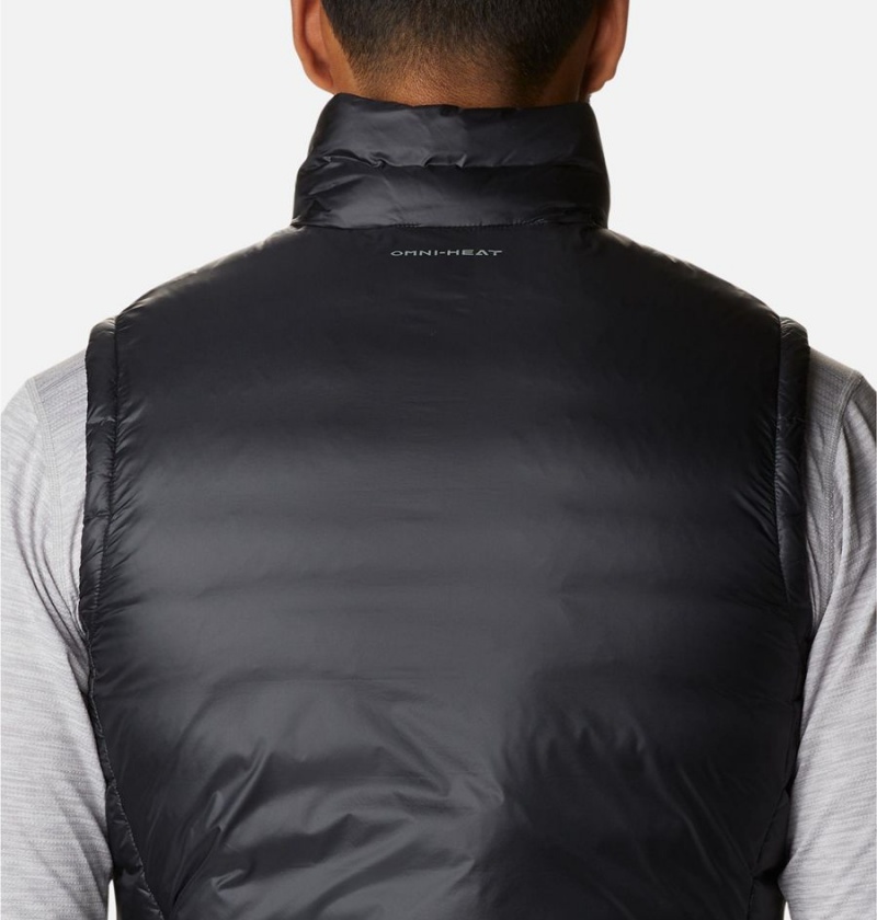 Black Men's Columbia Infinity Summit Omni Heat Infinity Double Wall Down Vest | OEAYJ-8625