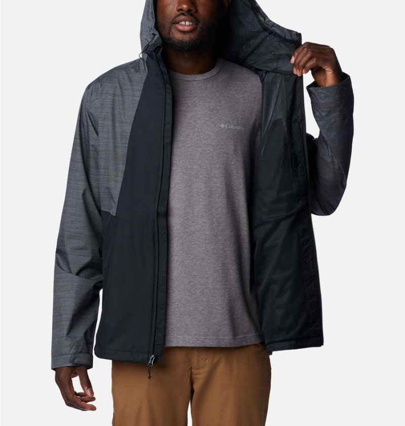 Black Men's Columbia Inner Limits II Rain Jacket | EHYDZ-9437