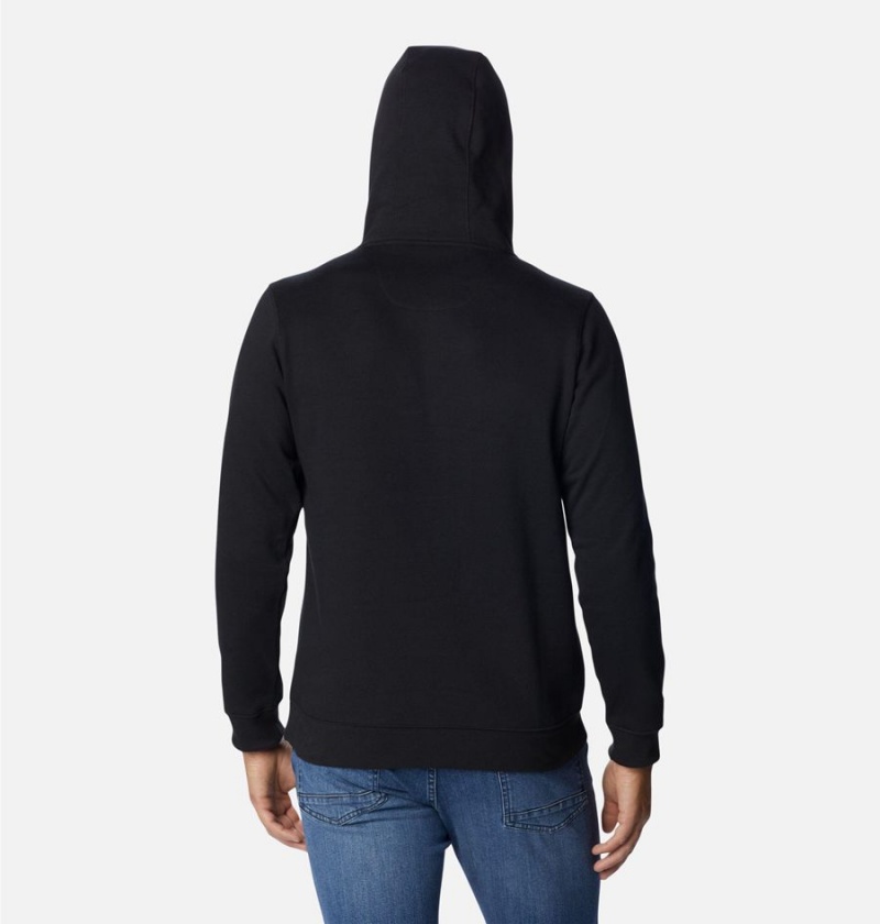 Black Men's Columbia Keyhole Peak Logo Hoodie | OULXV-4925