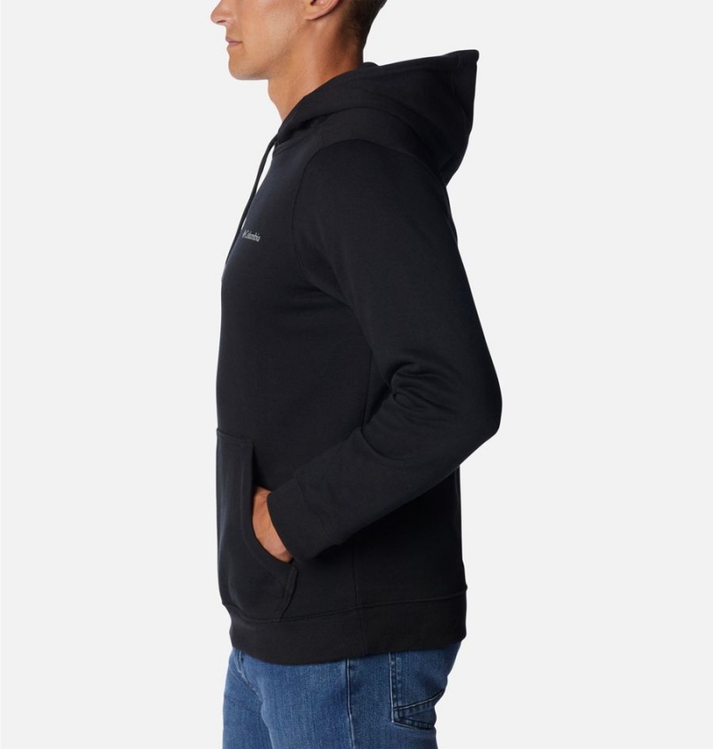 Black Men's Columbia Keyhole Peak Logo Hoodie | OULXV-4925