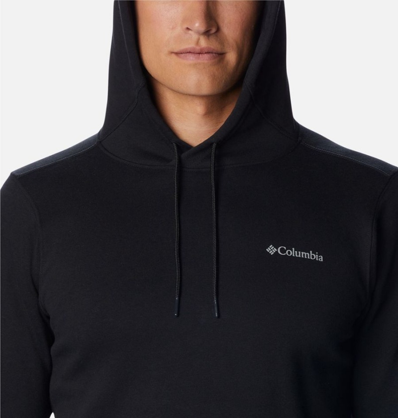 Black Men's Columbia Keyhole Peak Logo Hoodie | OULXV-4925