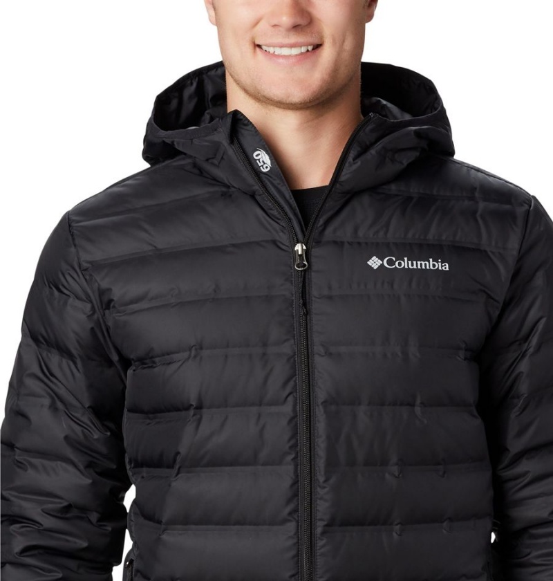 Black Men's Columbia Lake 22 Hooded Insulated Puffer Jacket | LEMXY-4852