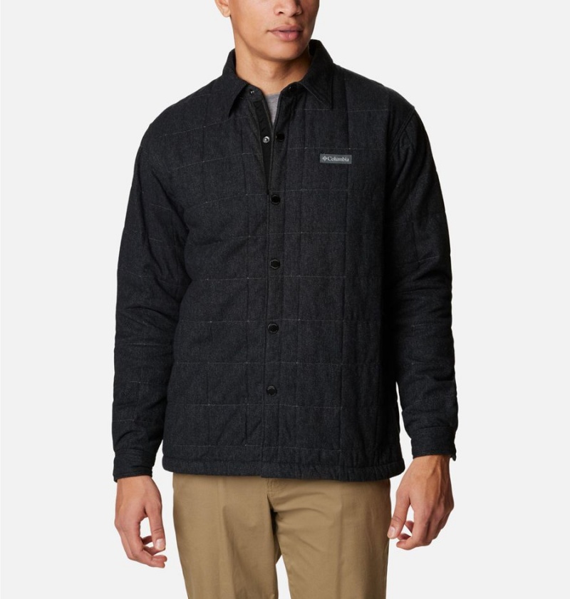 Black Men's Columbia Landroamer Quilted Jacket Shirt | JARSY-3845