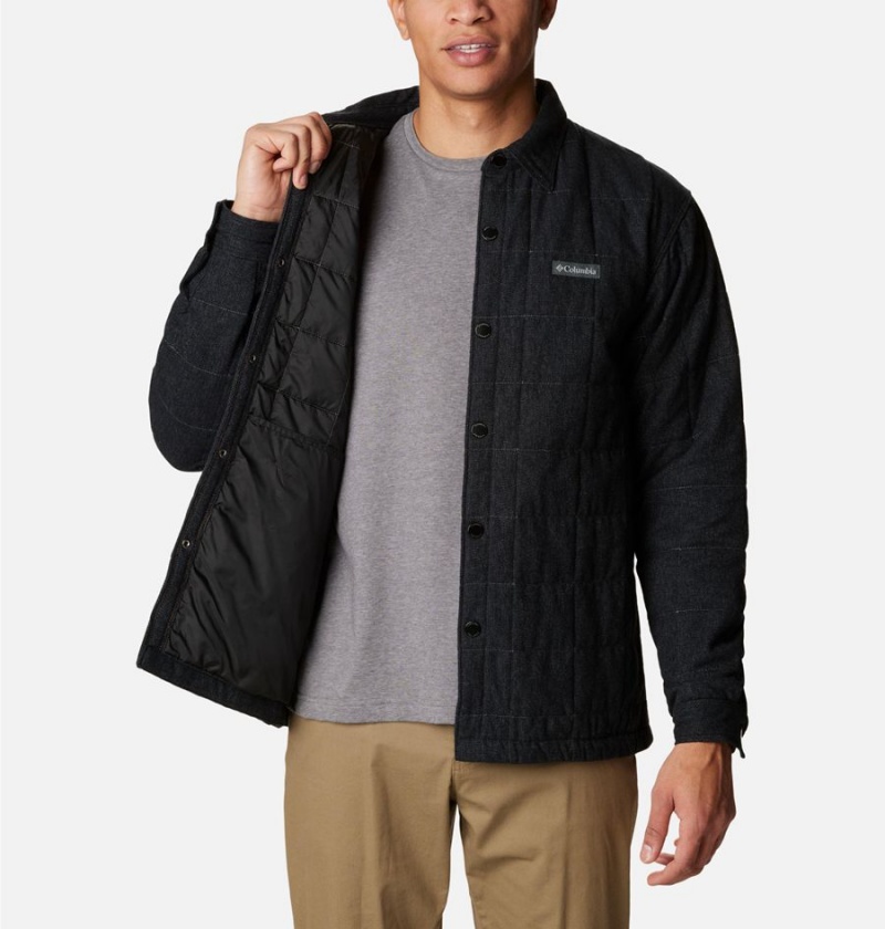 Black Men's Columbia Landroamer Quilted Jacket Shirt | JARSY-3845