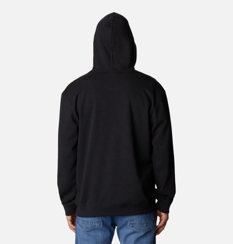 Black Men's Columbia Lodge French Terry II Hoodie | XFZPQ-6492