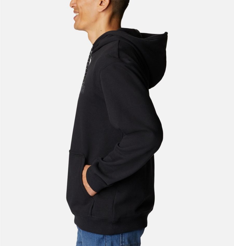 Black Men's Columbia Lodge French Terry II Hoodie | XFZPQ-6492