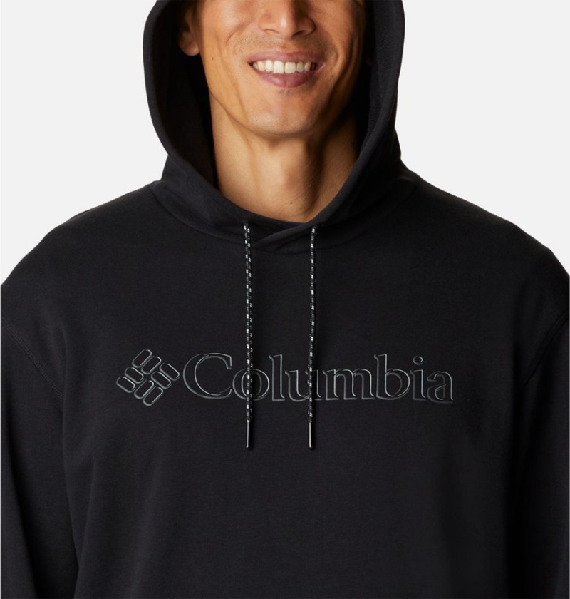 Black Men's Columbia Lodge French Terry II Hoodie | XFZPQ-6492