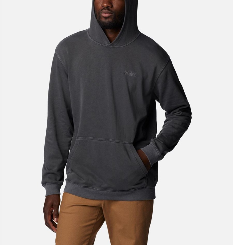 Black Men's Columbia Lodge French Terry Novelty Hoodie | XARIB-0465