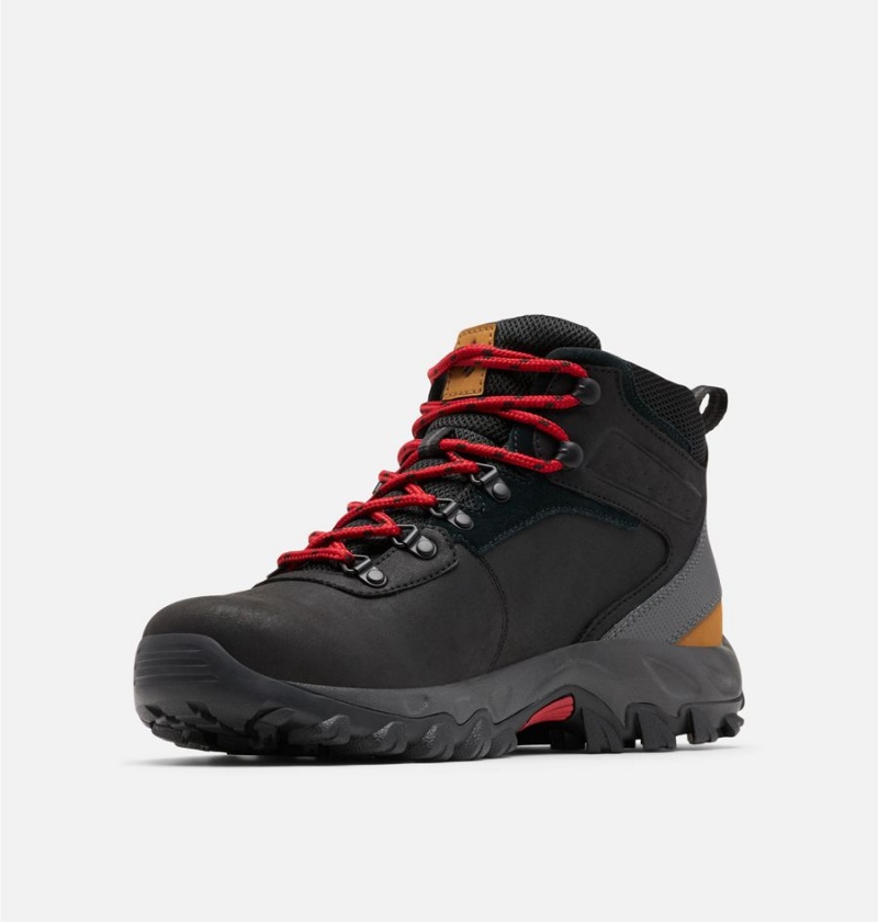 Black Men's Columbia Newton Ridge Plus II Waterproof Boot Hiking Shoes | BMKFQ-6407