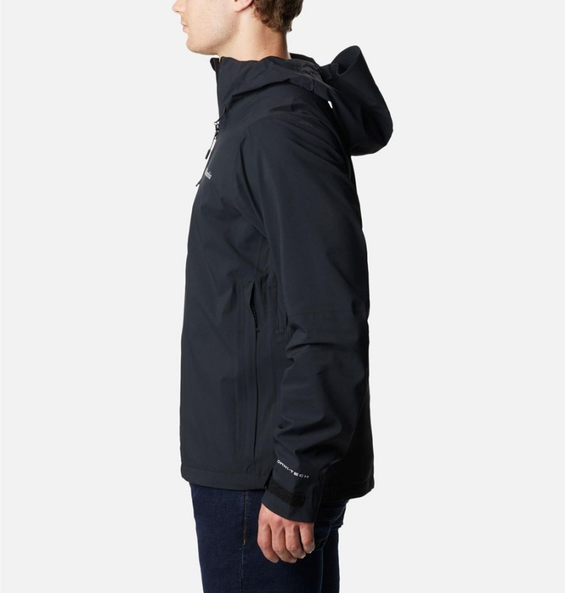 Black Men's Columbia Omni-Tech Ampli-Dry Shell Rain Jacket | RSEGI-6317