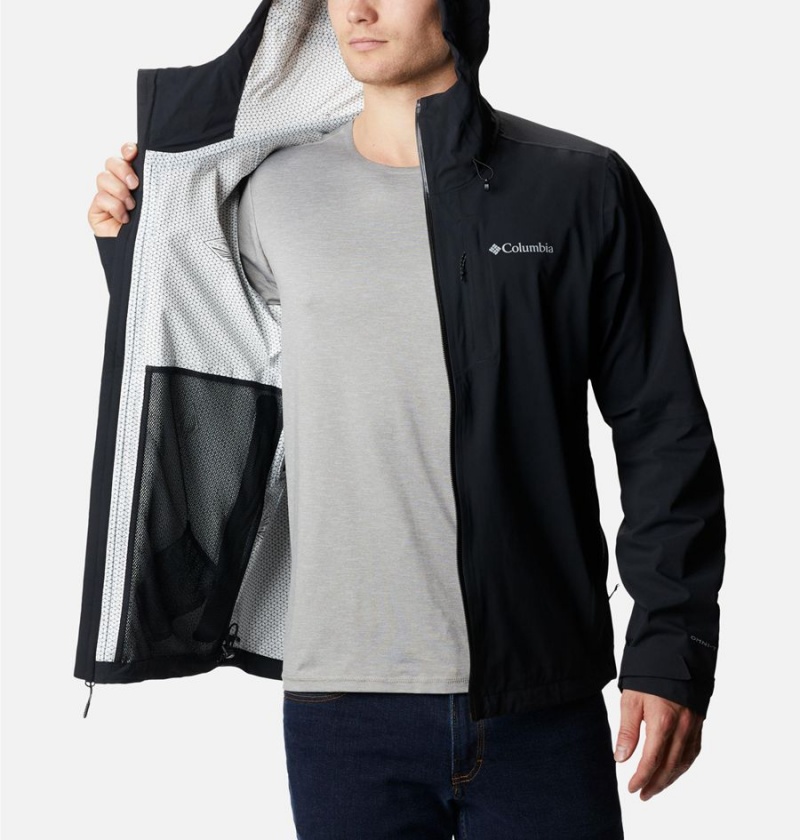 Black Men's Columbia Omni-Tech Ampli-Dry Shell Rain Jacket | RSEGI-6317