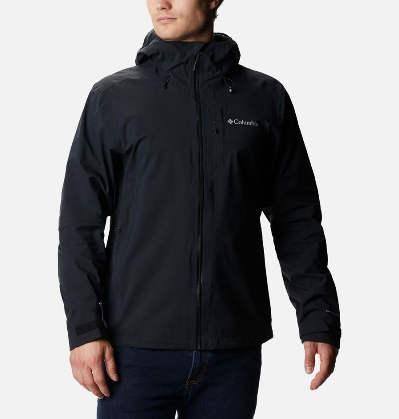 Black Men\'s Columbia Omni-Tech Ampli-Dry Shell Rain Jacket | RSEGI-6317