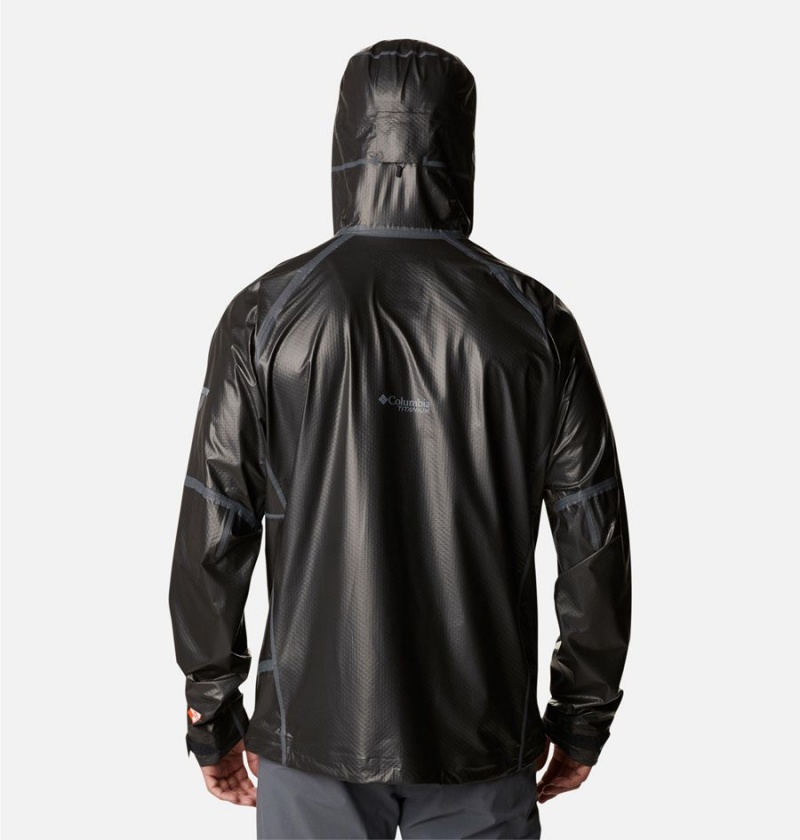 Black Men's Columbia OutDry Extreme Mesh Hooded Shell Rain Jacket | JXGIH-8210