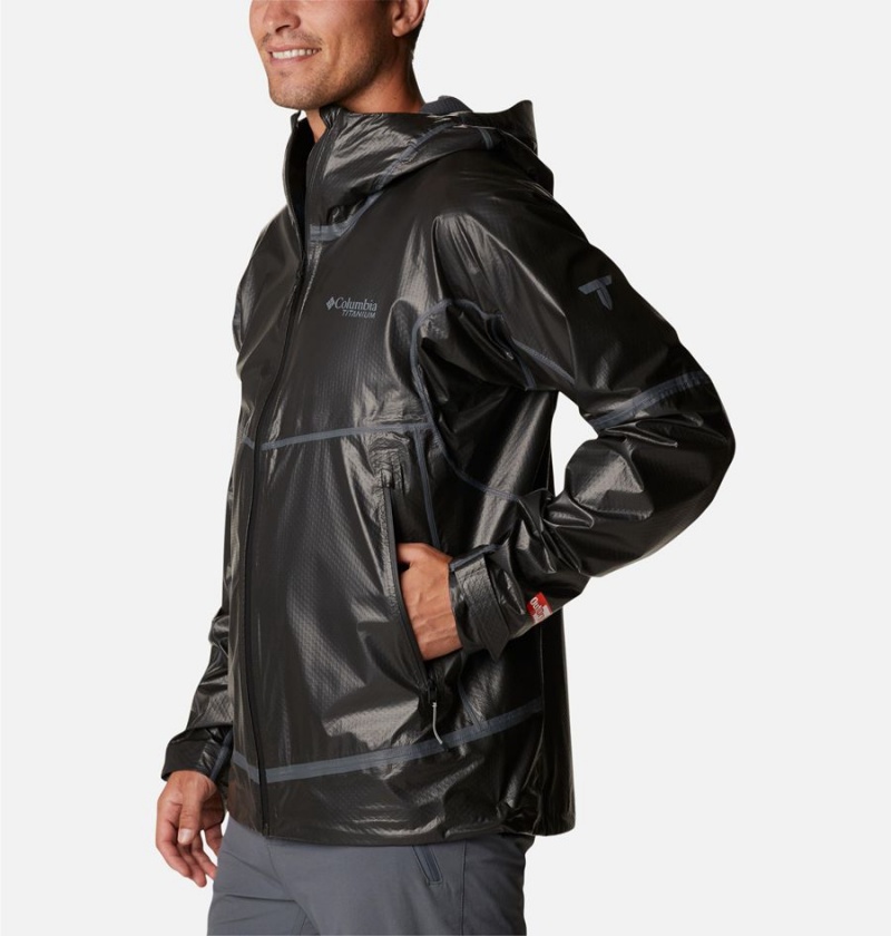 Black Men's Columbia OutDry Extreme Mesh Hooded Shell Rain Jacket | JXGIH-8210