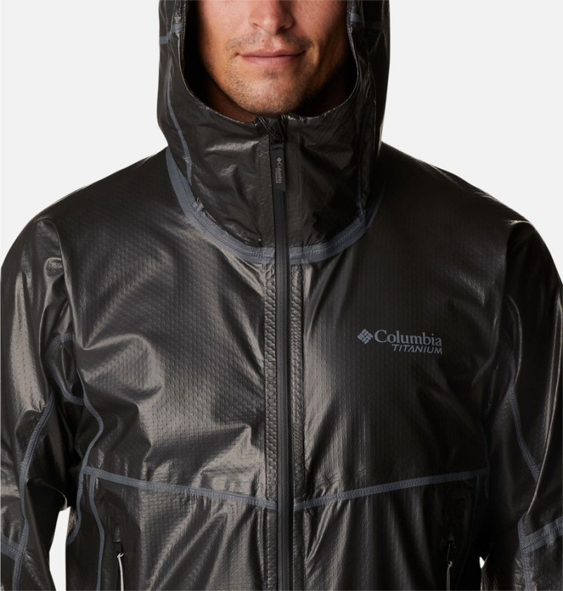 Black Men's Columbia OutDry Extreme Mesh Hooded Shell Rain Jacket | JXGIH-8210