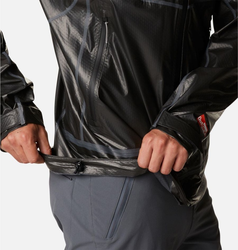 Black Men's Columbia OutDry Extreme Mesh Hooded Shell Rain Jacket | JXGIH-8210