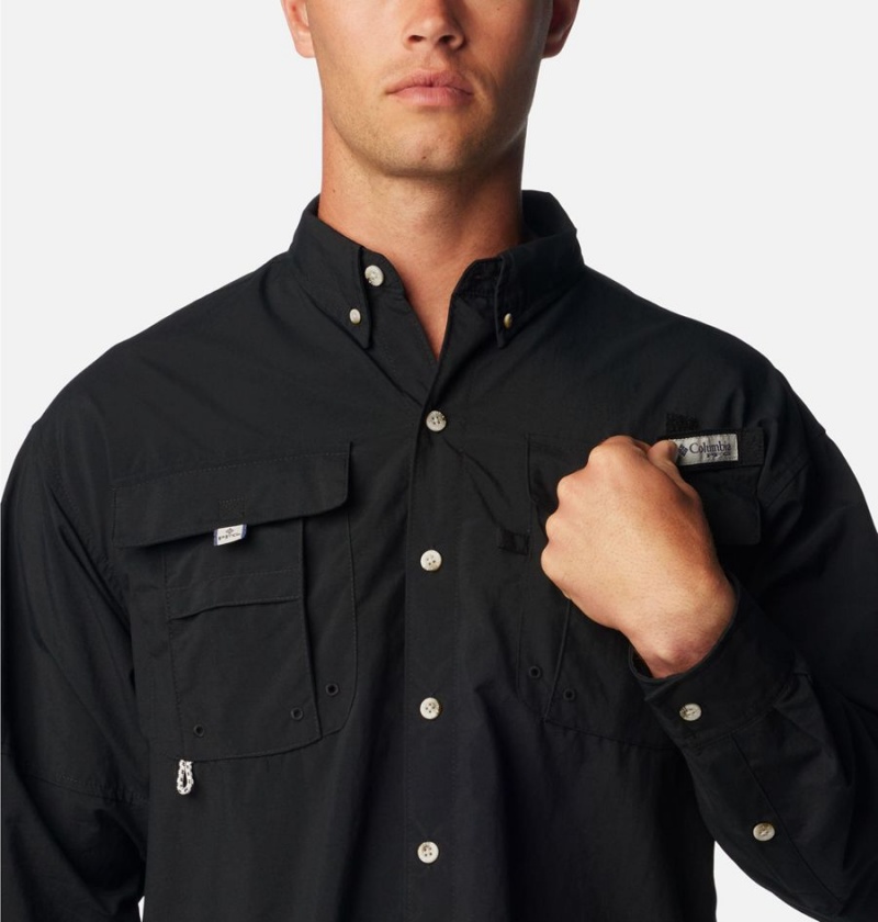 Black Men's Columbia PFG Bahama II Long Sleeve Shirt | GLPDT-4082