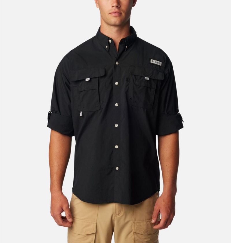 Black Men's Columbia PFG Bahama II Long Sleeve Shirt | GLPDT-4082