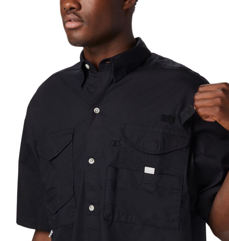 Black Men's Columbia PFG Bonehead Short Sleeve Shirt | BVJQR-7512