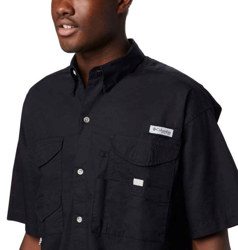 Black Men's Columbia PFG Bonehead Short Sleeve Shirt | BVJQR-7512