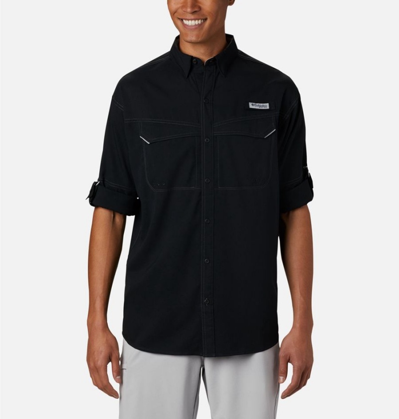 Black Men's Columbia PFG Low Drag Offshore Long Sleeve Shirt | KXIHQ-1304