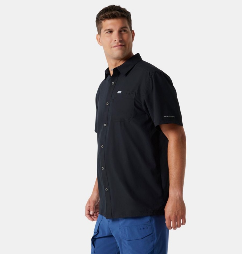 Black Men's Columbia PFG Slack Tide Camp Shirt | TMUKQ-3167