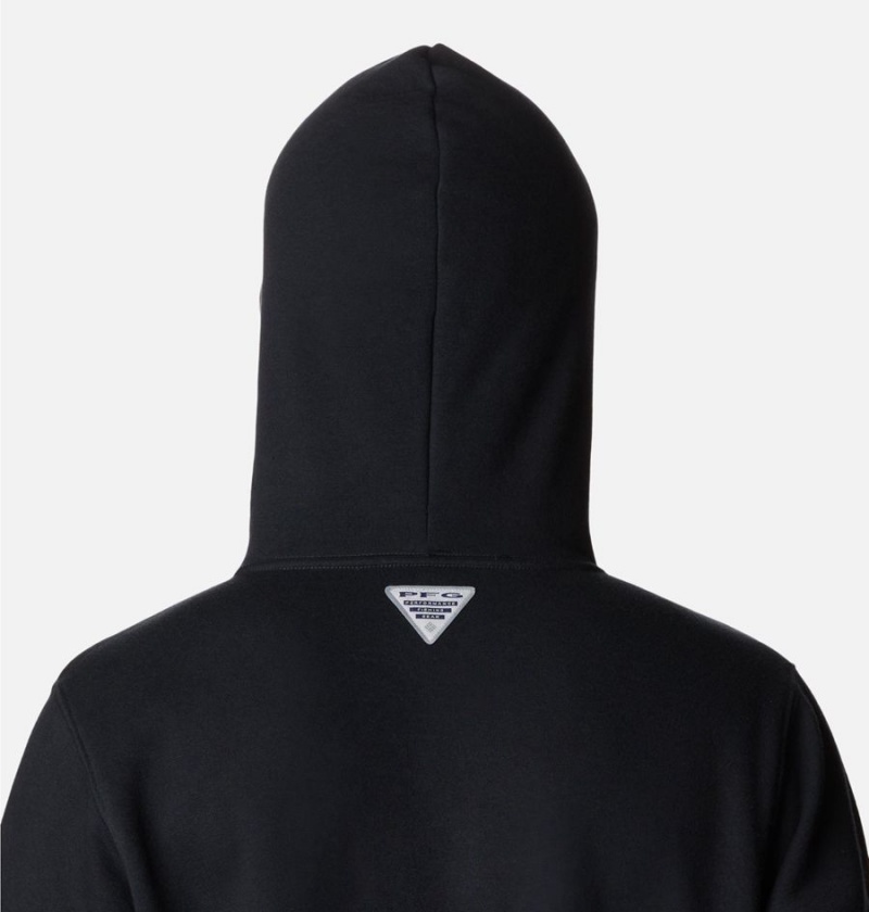 Black Men's Columbia PFG Sleeve II Graphic Hoodie | WRBQK-5048